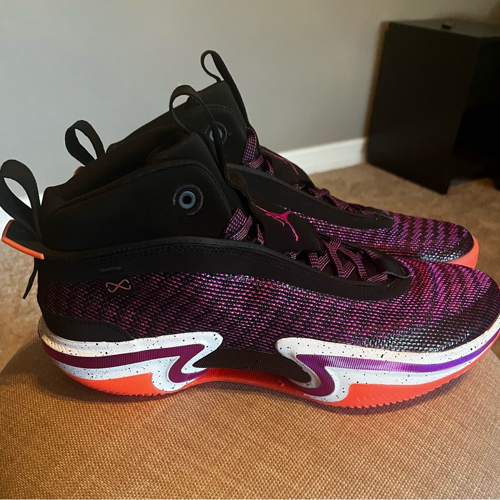Air Jordan 36 Basketball Shoes — Purple/black/orange, Mens 15, NEVER WORN